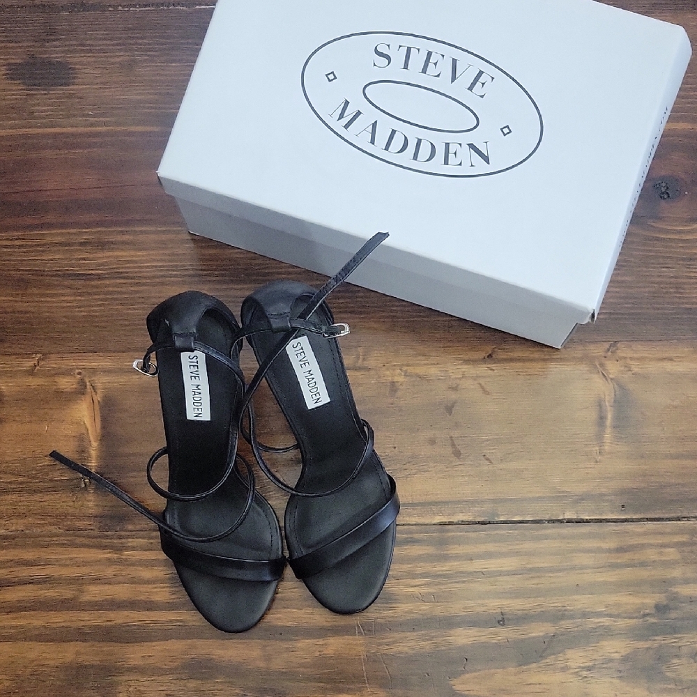 Steve Madden Black Strappy Heels